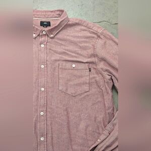 Obey Long Sleeve Button Down Shirt, Medium